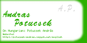 andras potucsek business card