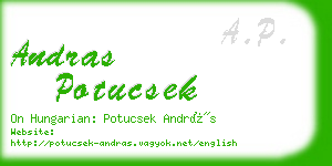 andras potucsek business card